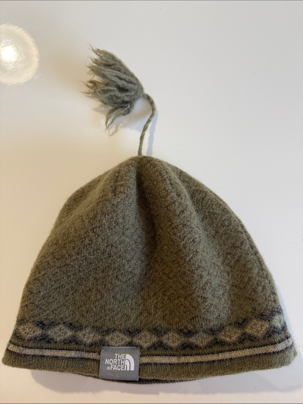 The North Face Kids Olive Green Tassel Beanie